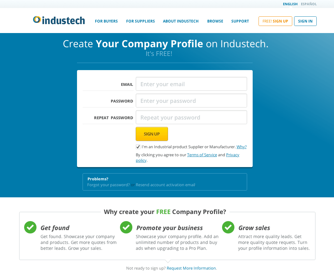 Industech - Signup